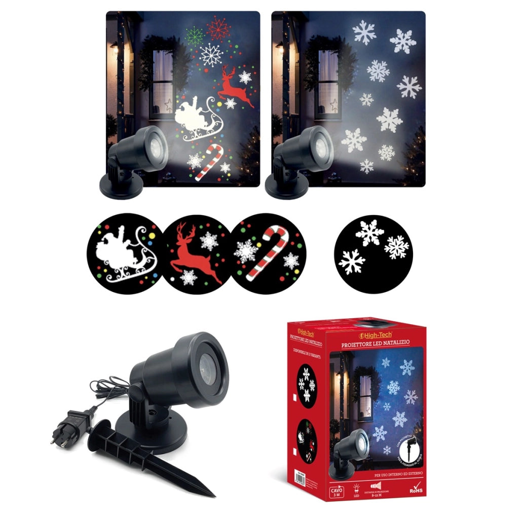 HIGH-TECH PROIETTORE A LED PER ESTERNI CON DECORI NATALIZI ASSORTITO