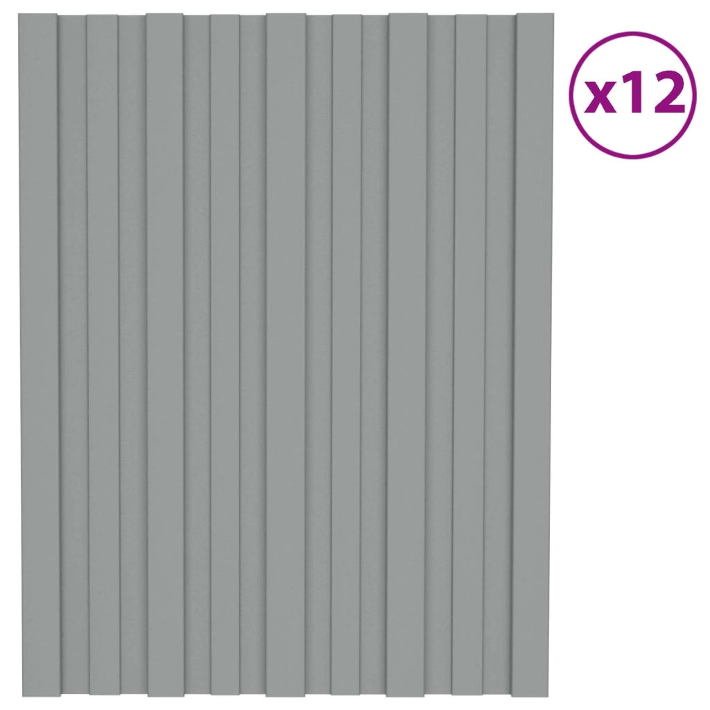 Pannello per tetto 12 pz Grigio 60 x 45 cm Acciaio zincato 42047102
