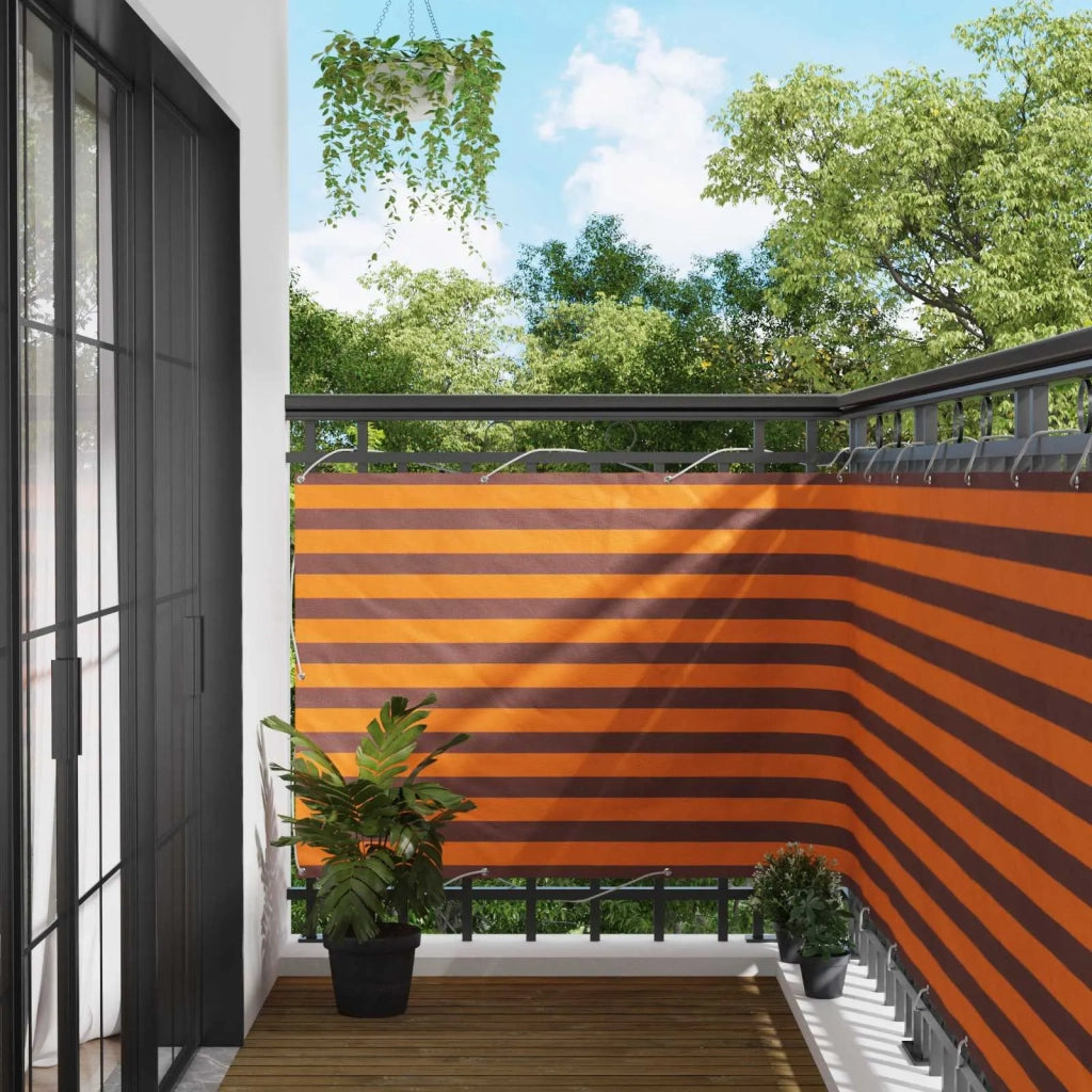 Schermo da balcone | Paravento da Balcone Arancione e Marrone 110 x 1000 cm
