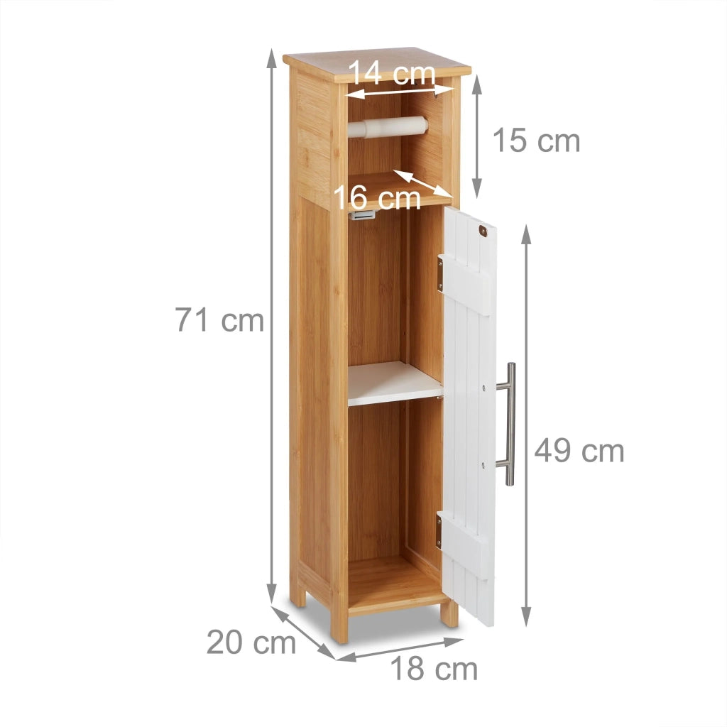 Mobile portaoggetti stretto per bagno 85 x 25 x 15 cm con anta magnetica in stile moderno in MDF bianco 13_0013312