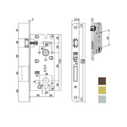Serratura Inf.Legno Duo E40 Ottonata 851 Agb