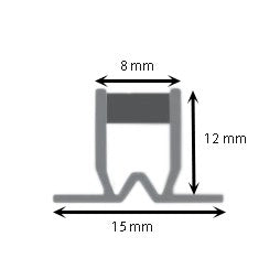 Giunto di dilatazione in plastica 2 metri : Modello - 12X8MM TRASPARENTE