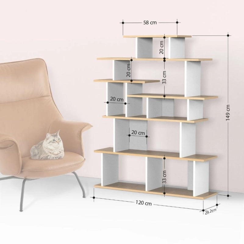 Libreria design Apollon rovere e antracite