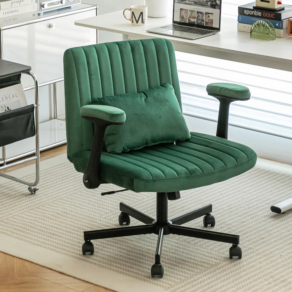 SEDIA da ufficio girevole regolabile 66x30x60 cm tessuto verde
