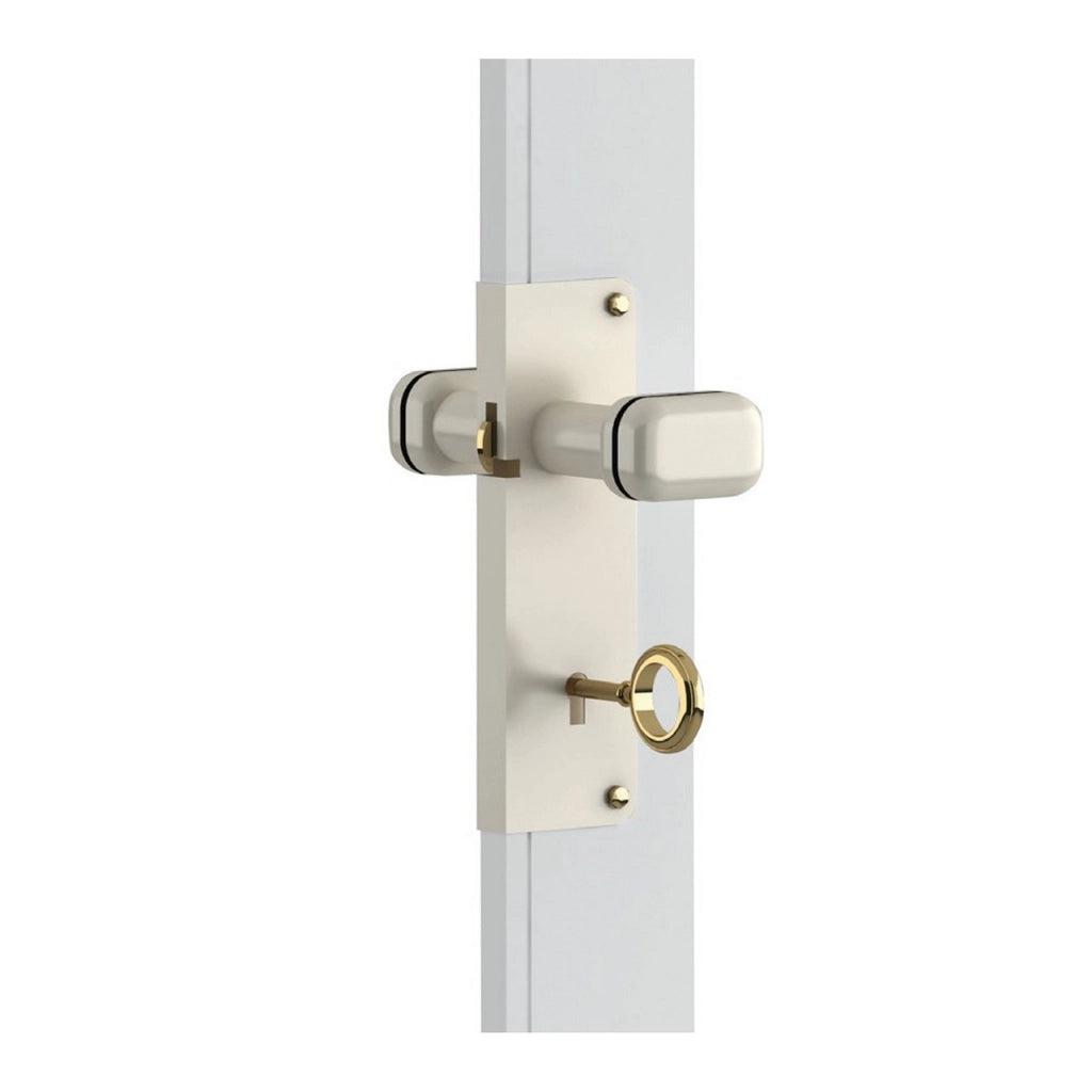 Serratura Universale Avorio con Pomolo – Completa di Accessori per Porte