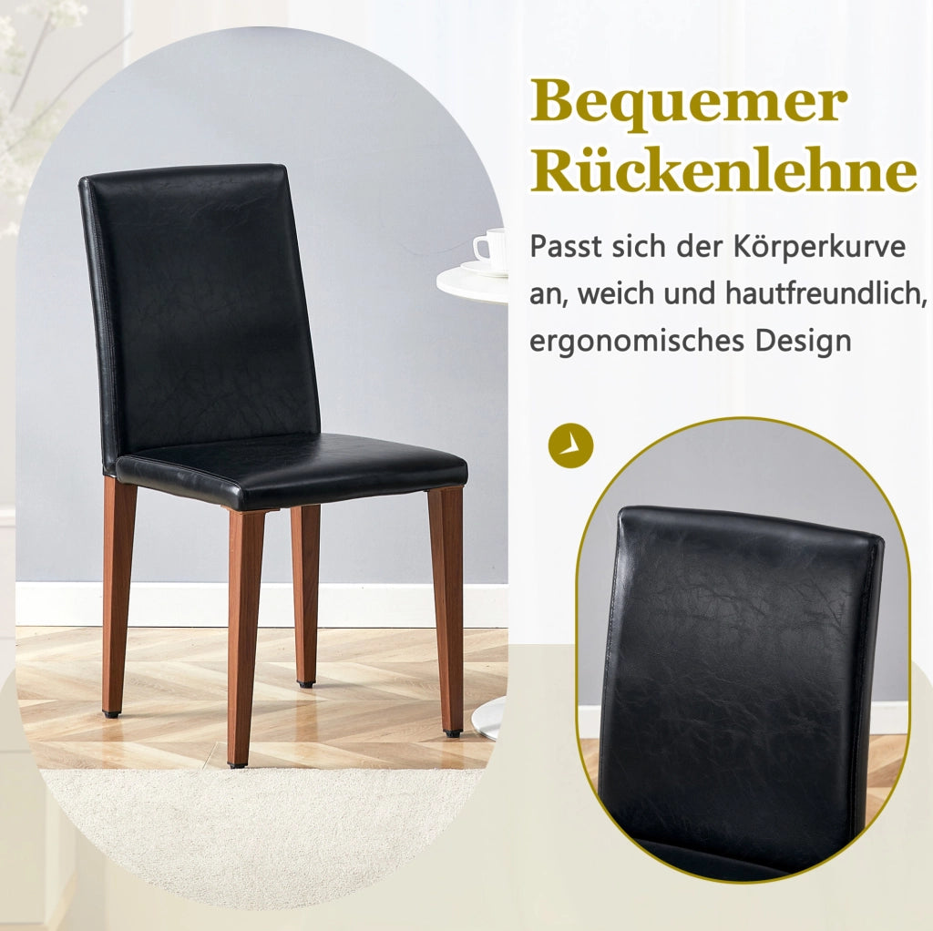 SEDIA da pranzo Set da 2 pezzi 90 cm PU nero effetto noce