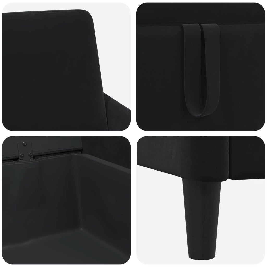 Set di Divani con Storage 2 pz Nero Poliestere 3429196