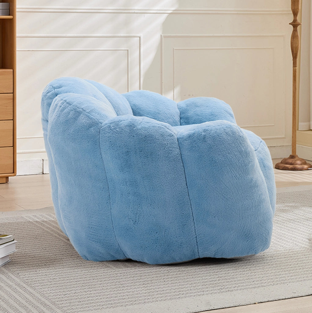 DIVANO a forma di loto in peluche Blu