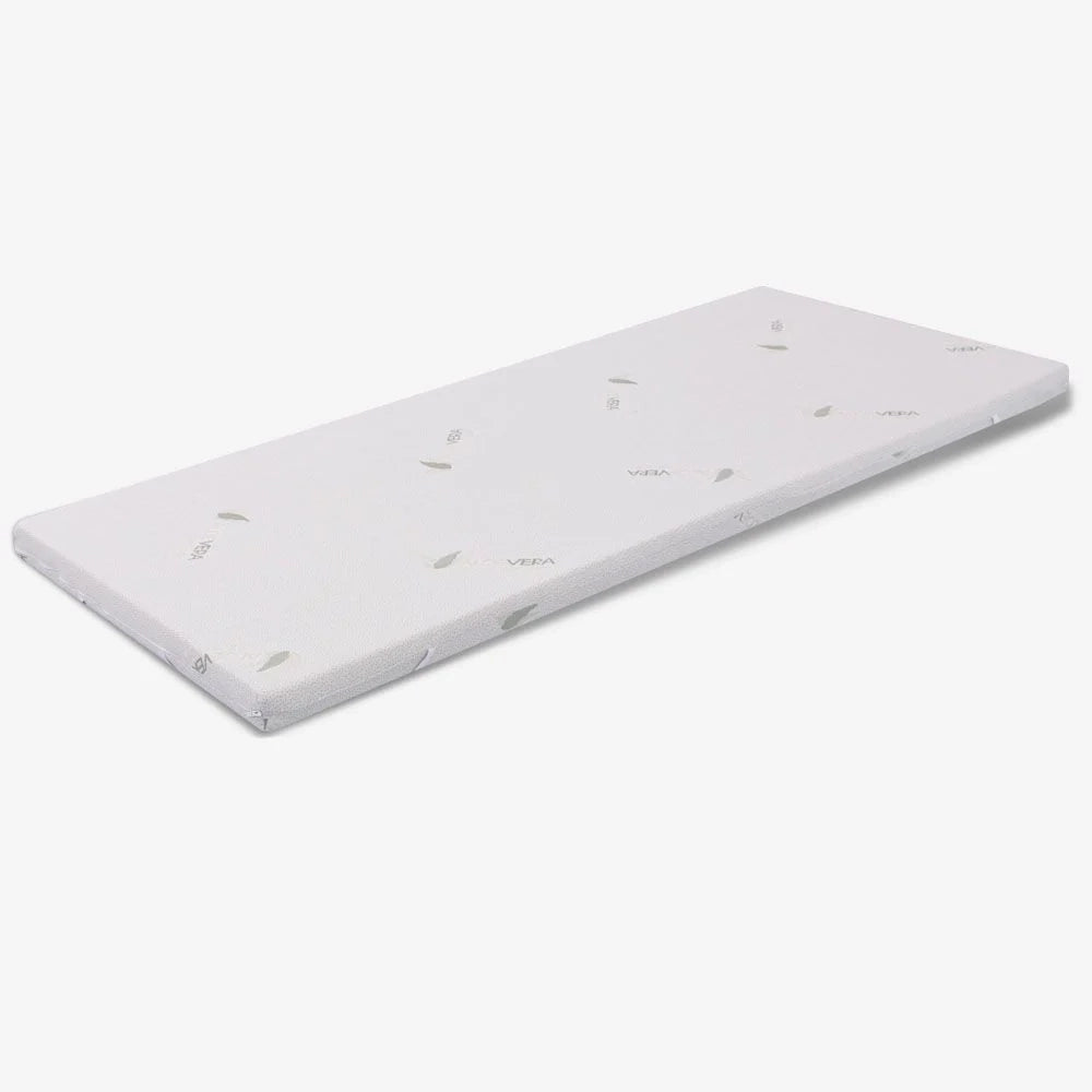 Topper 140x195 cm per materasso in MemoryFoam - alto 8 cm, sfoderabile, tessuto AloeVera | Correttore H8