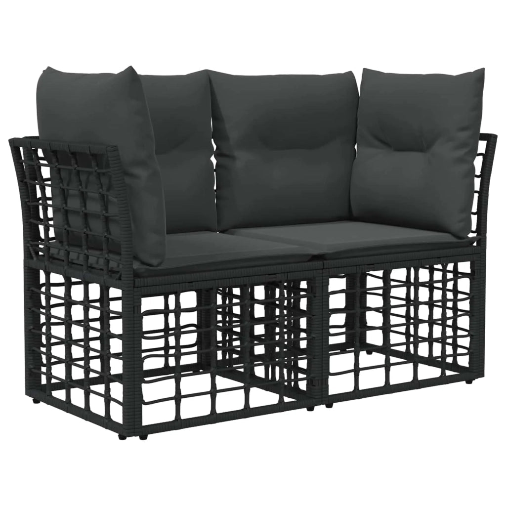 Set di divani da esterno | Set Salotto da Giardino Nero Poliestere