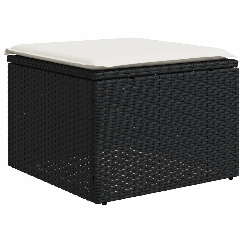 Set Divani da Giardino 5 pz | Set Salotto da Giardino con Cuscini in Polyrattan Nero