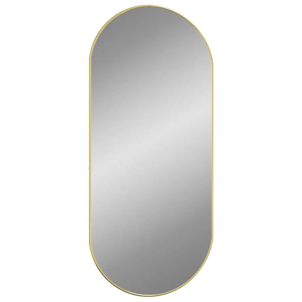 Specchio da Parete Dorato 100x45 cm Ovale 348201
