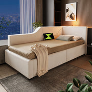 Letto singolo contenitore 90x190 cm beige
