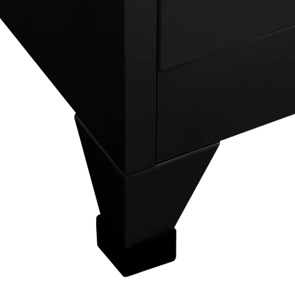Armadio a schedario moderno design ufficio 90 x 45 x 180 cm 9 ante chiudibili in acciaio nero 02_0047018