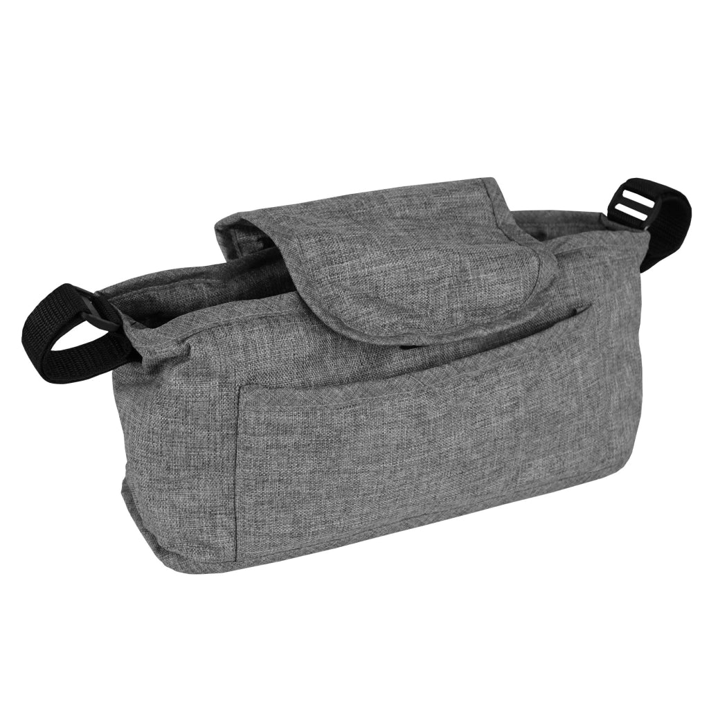 Passeggino per animali Grigio con Borsa Organizer Pieghevole da Viaggio per Cani