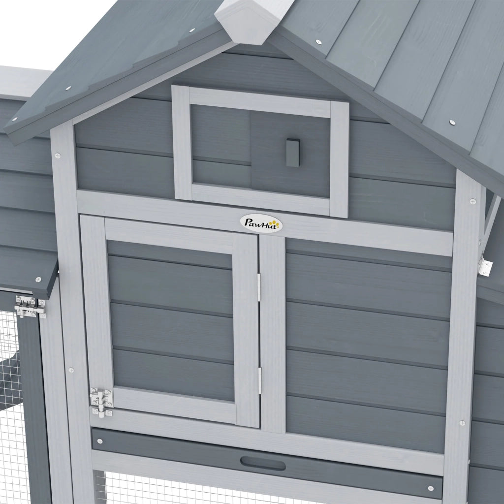 Pollaio rialzato per 2 galline 151 x 54 x 87 cm cassetto escrementi facile manutenzione stile rustico giardino in legno grigio 21_0007883