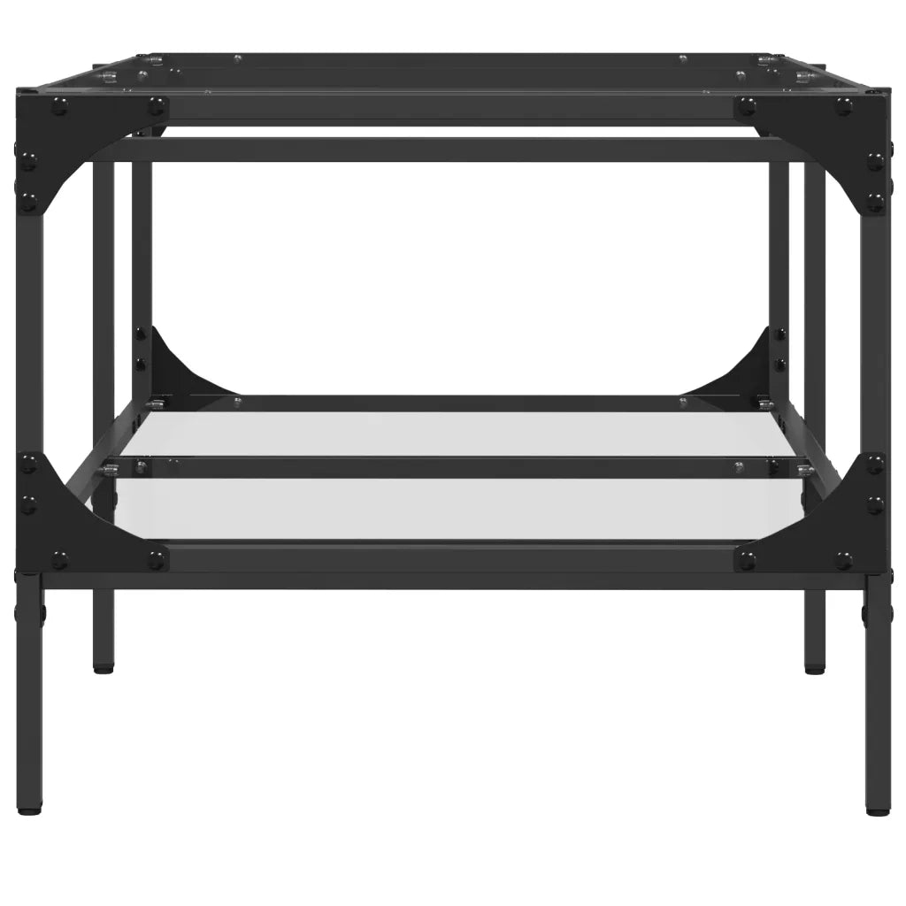 2 pz Tavolini da salotto | Tavolino da caff¨¨ | Tavolino da Soggiorno con Piano Vetro Trasparente 98,5x50x45 cm Acciaio