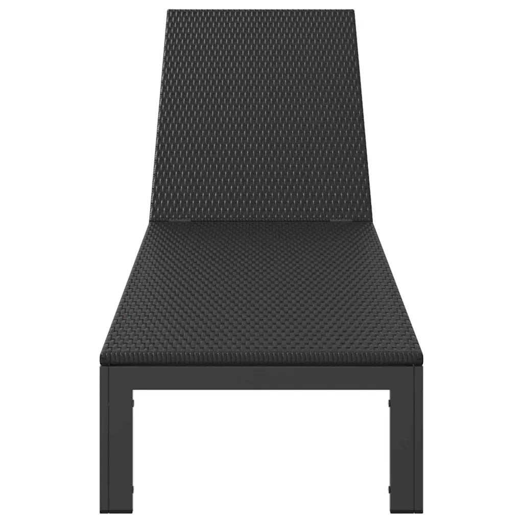 Lettino da Sole Nero 206 x 62.5 x 74 cm polyrattan 42004129