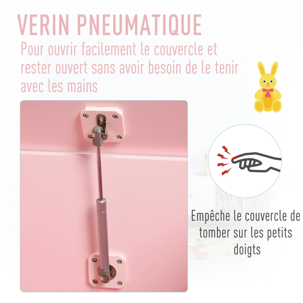 Cassa per giocattoli bambini ¨C Minimal ¨C rosa 60x40x48 cm MDF