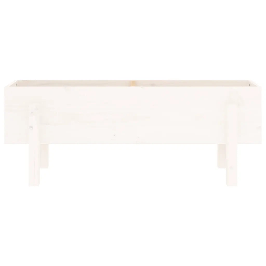 Aiuola rialzata 101 x 30 x 38 cm spazio decorativo moderno in legno di pino bianco 02_0048497