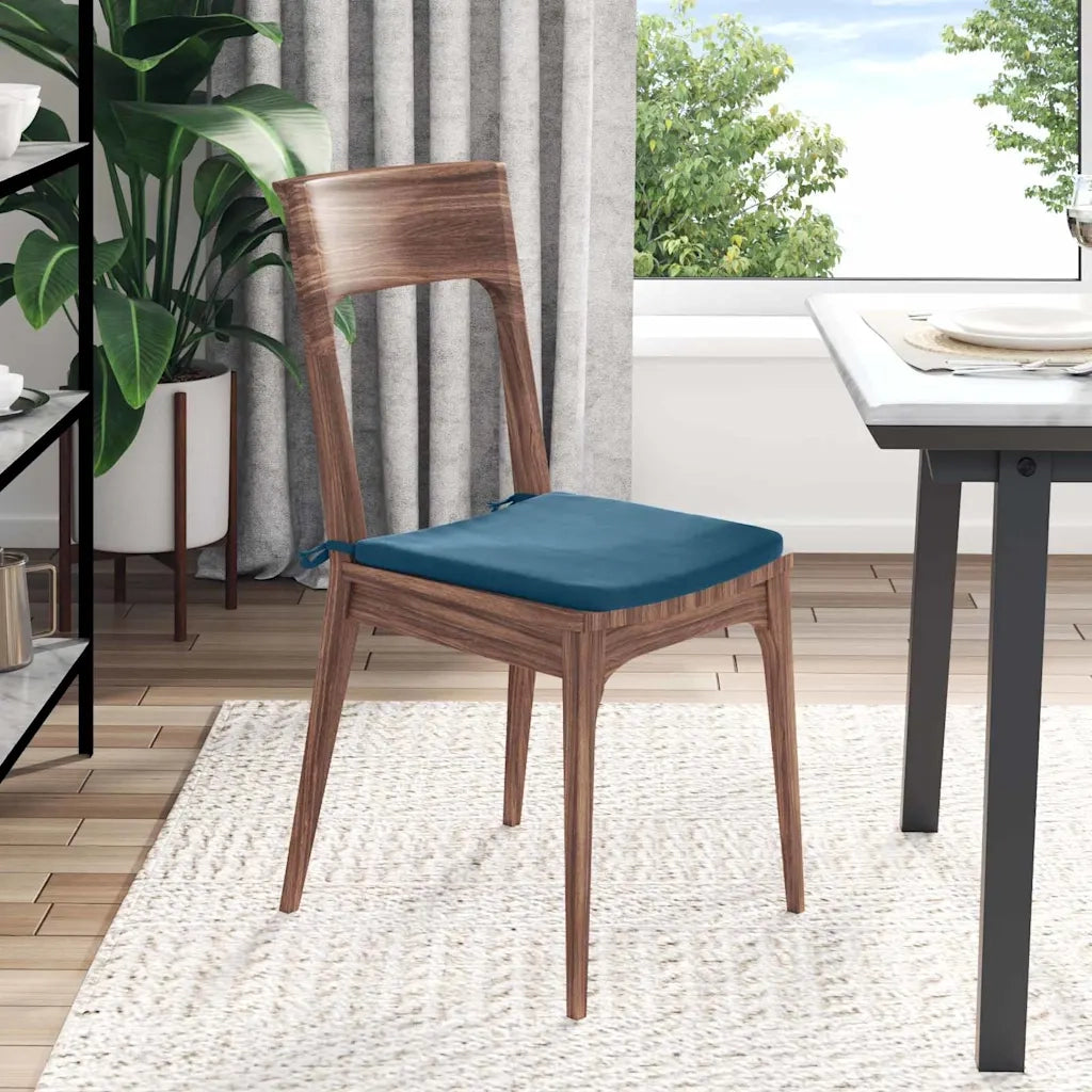 Cuscini per Seduta 4 pz | Cuscini per sedie Blu 40 x 40 x 3 cm Velluto