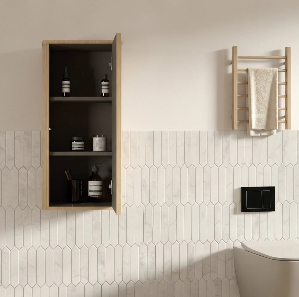 Mobile pensile con anta push-to-open, rovere