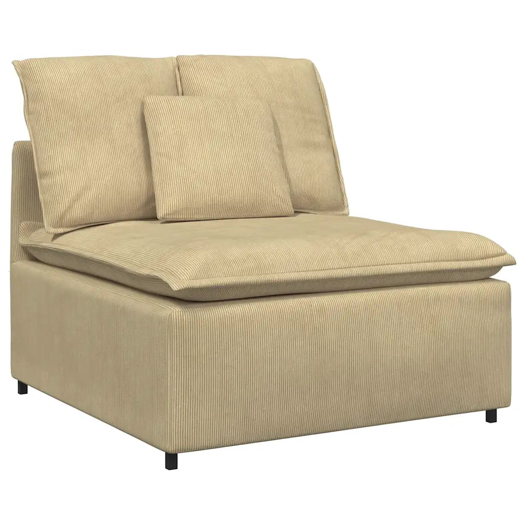 Modulo Centrale Divano Modulare con Cuscini Verde Grigio 100 cm 4104441