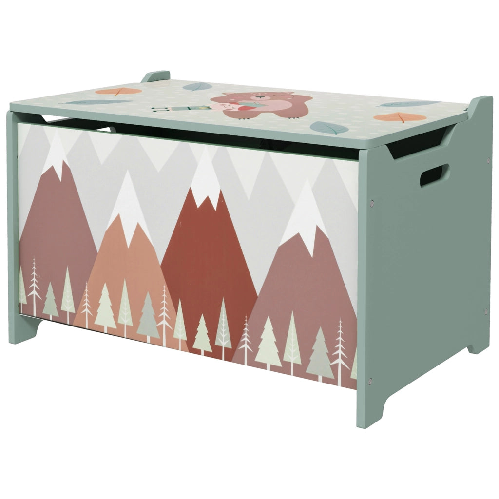 Contenitore Portagiochi con Coperchio ¨C Minimal ¨C Verde MDF 60x37x39