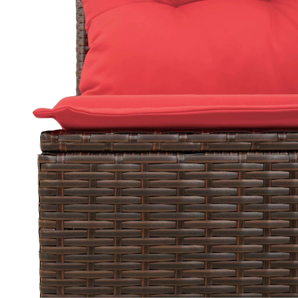 Set di divani con cuscino Marrone e Rosso polyrattan 3359213