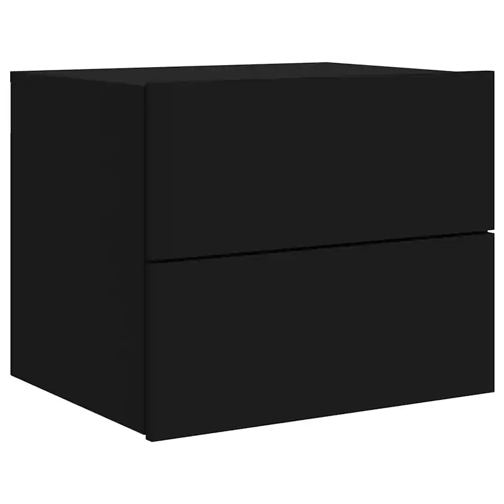 Comodino a Parete con Luci LED Nero 836814