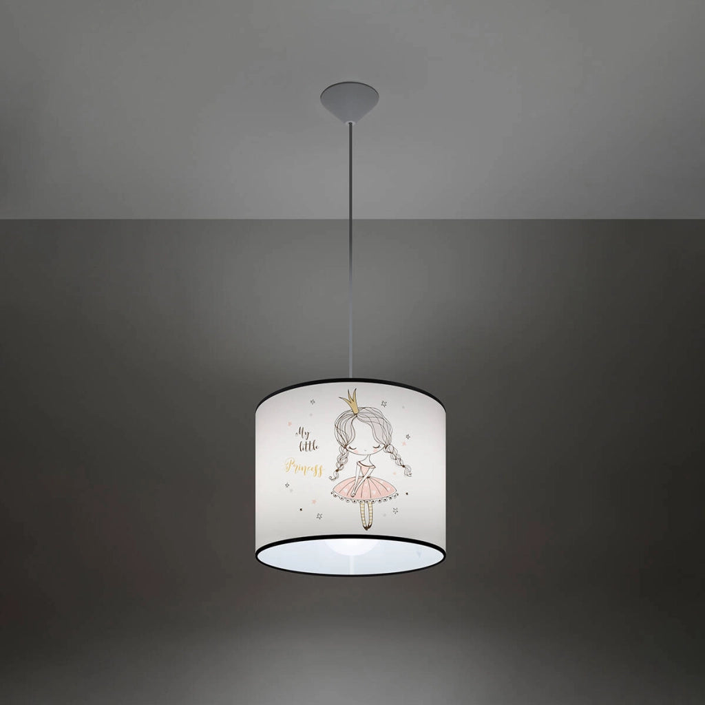 Lampada a sospensione bimbi Princess Ø30 E27 Sollux