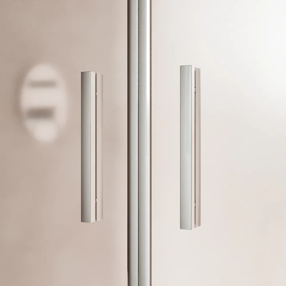 Box doccia slim 80x70cm con porta saloon e parete fissa profili cromati e vetro 6mm anticalcare opaco h190| Portofino