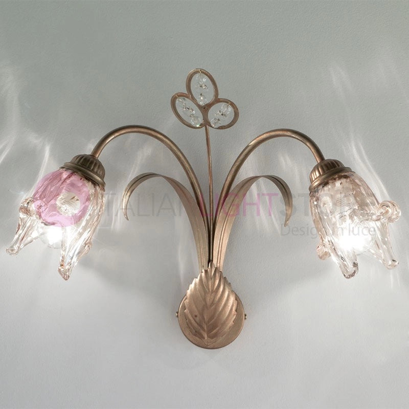 SOFIA Lampada a Parete Applique 2 Luci Stile Classico Rustico