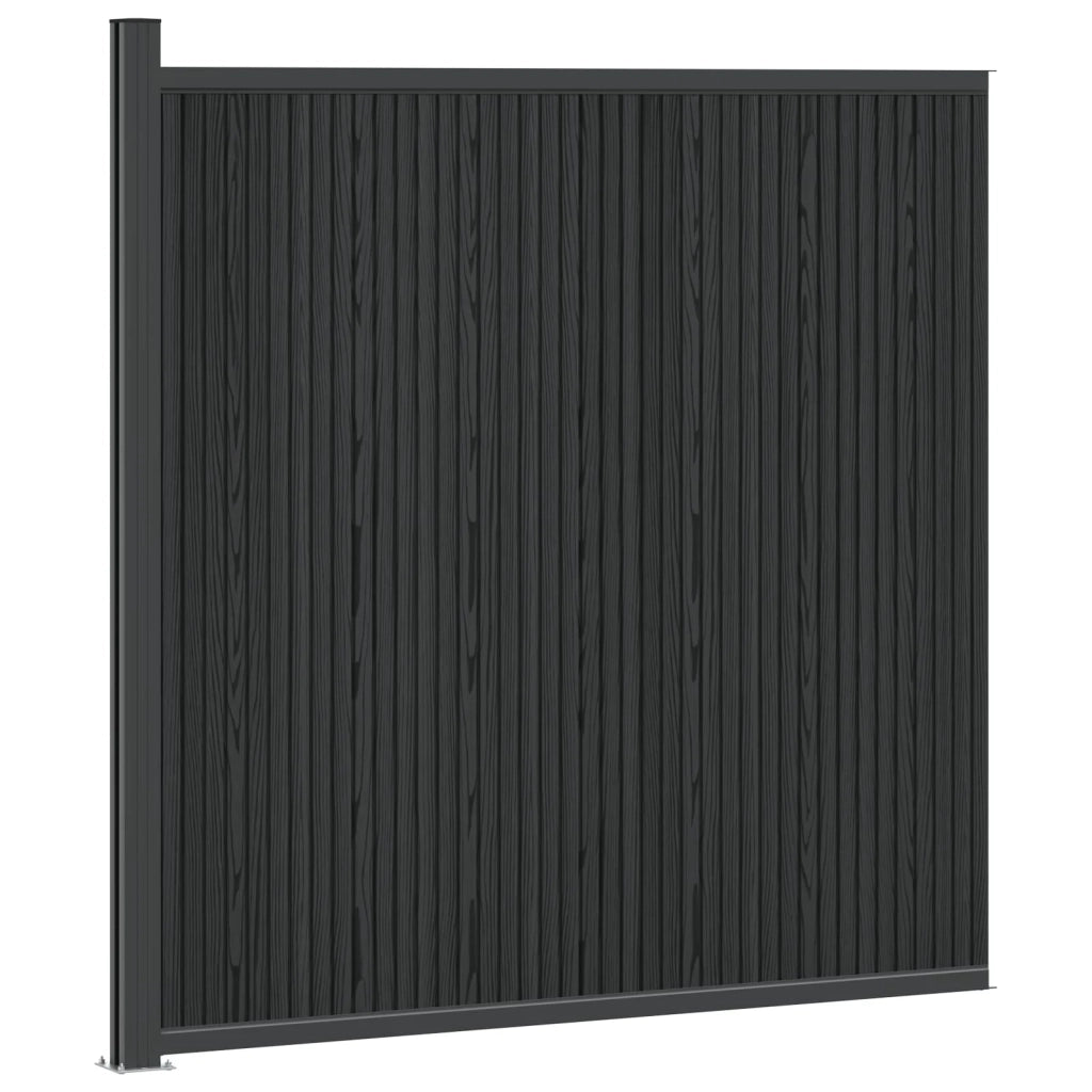 Pannello di Recinzione WPC e Alluminio Nero 42039054