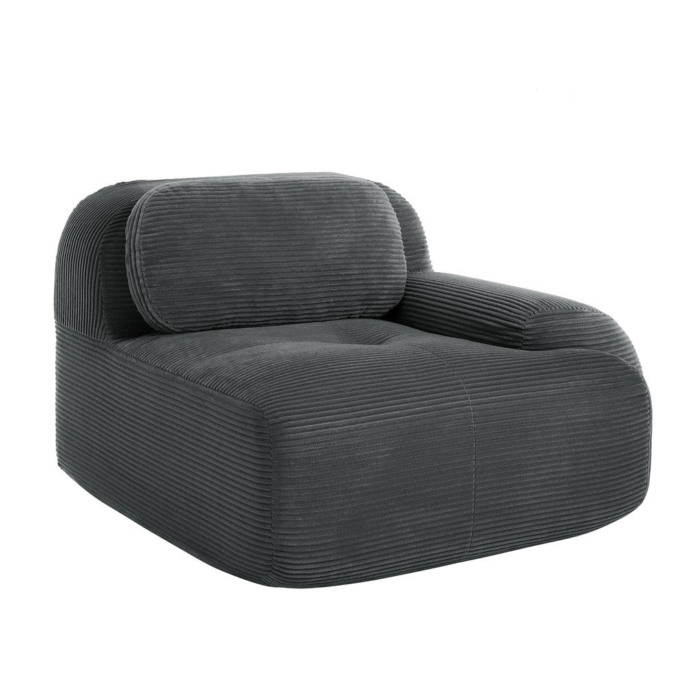 Divano angolare ¨C Minimal ¨C velluto grigio con cuscini