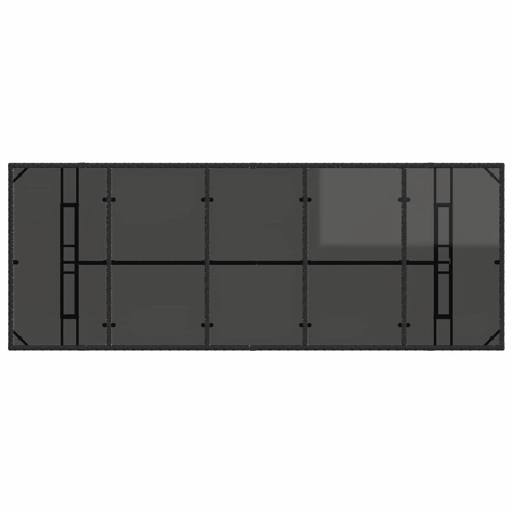 Set da pranzo per esterni 11 pz Nero e Turchese polyrattan 3422387