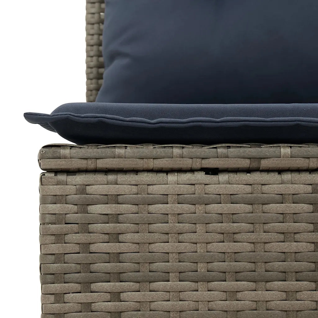 Set Divani da Giardino 10 pz con Cuscini Grigio in Polyrattan 3228098