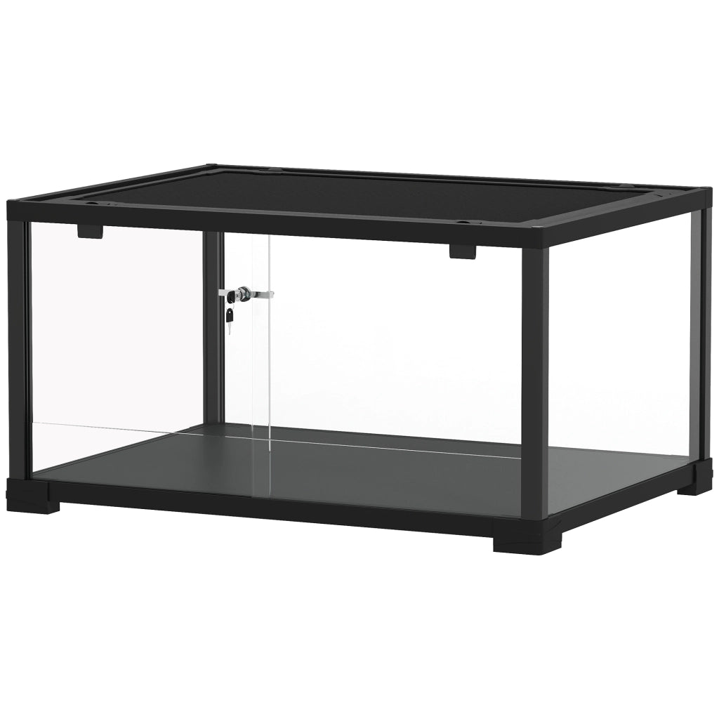 Terrario in Vetro per Rettili e Criceti 86 L con Ventilazione Superiore e Porta Scorrevole 50,8x30,5x35,6 cm Nero