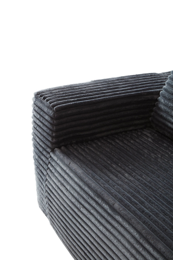 Divano 2 Posti Senza Montaggio in Tessuto Velluto a Coste ¨C MINIMAL ¨C Grigio