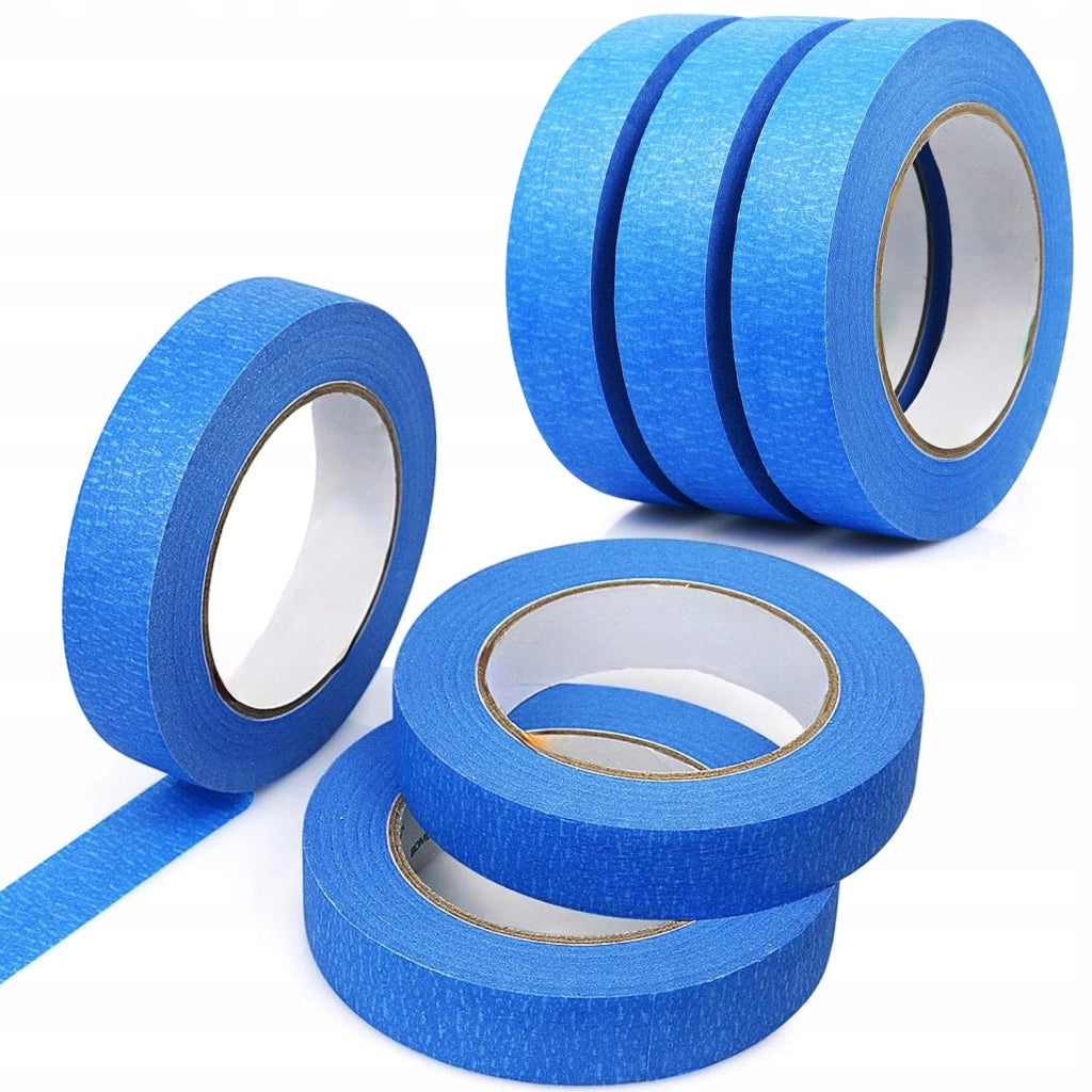 Nastro Adesivo per Verniciatura 10 mm x 50 m – Precisione e Facilità di Rimozione | Carta Crepata, Colla Acrilica, Blu