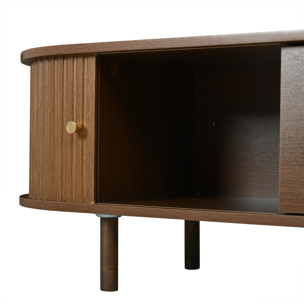 Mobile porta tv 180 cm noce scuro con due cassetti