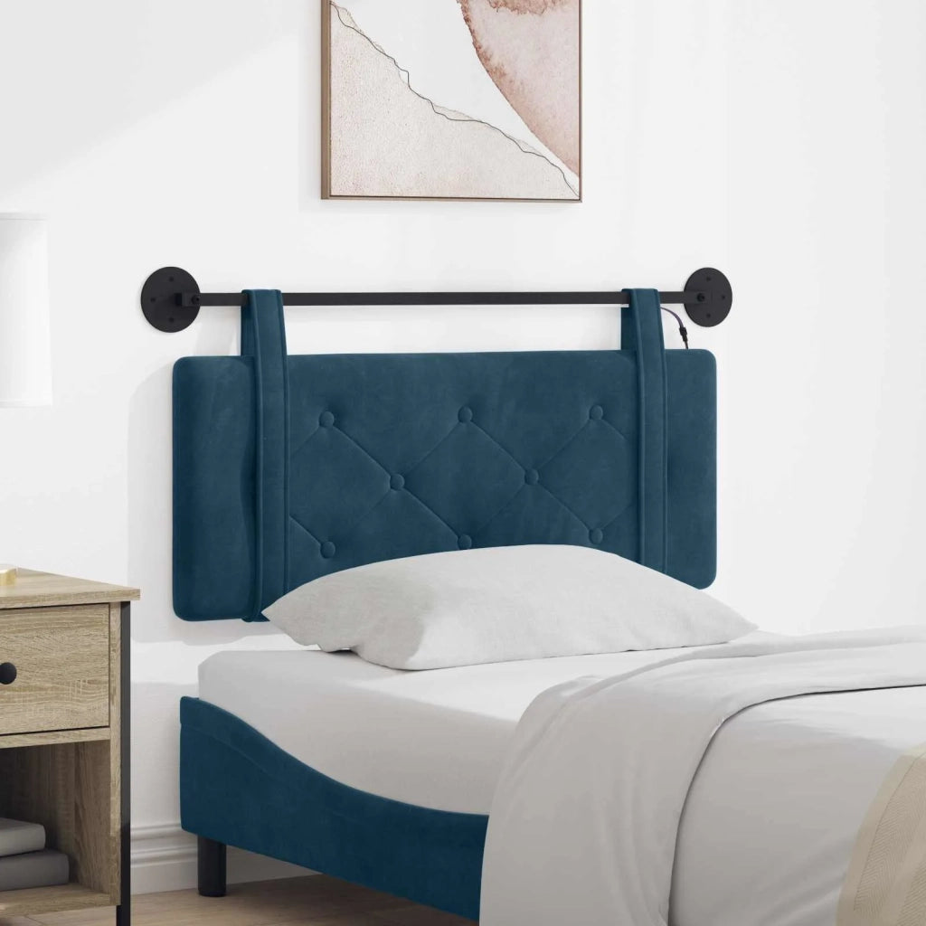 Testiera | Testata sospesa Con luce LED Blu Velluto