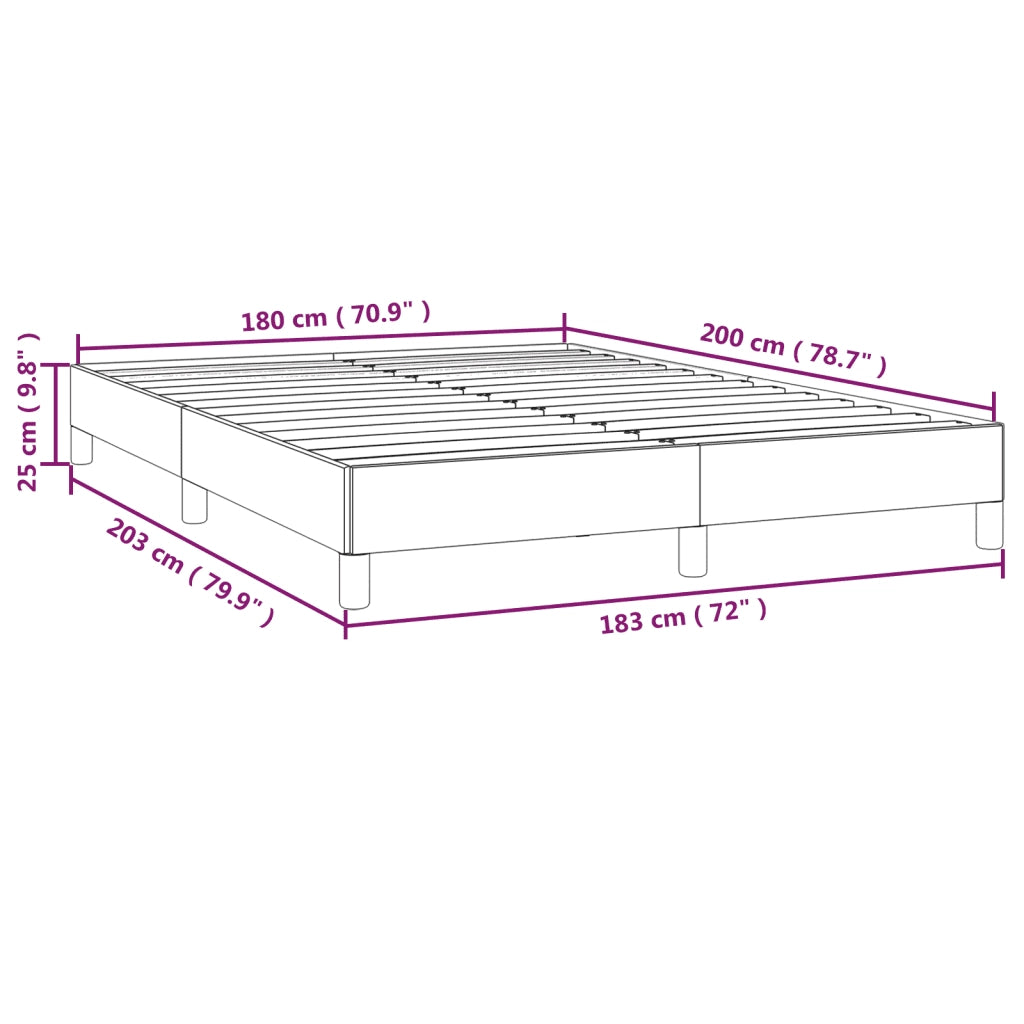 Letto matrimoniale | Letto per adulti | Giroletto senza Materasso Nero 180x200 cm in Tessuto