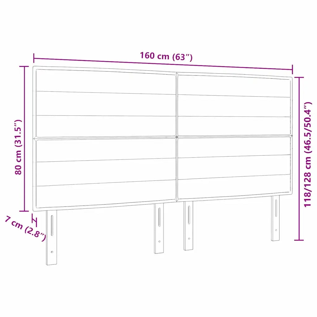 Testiera | Testata Nero 160 cm Tessuto