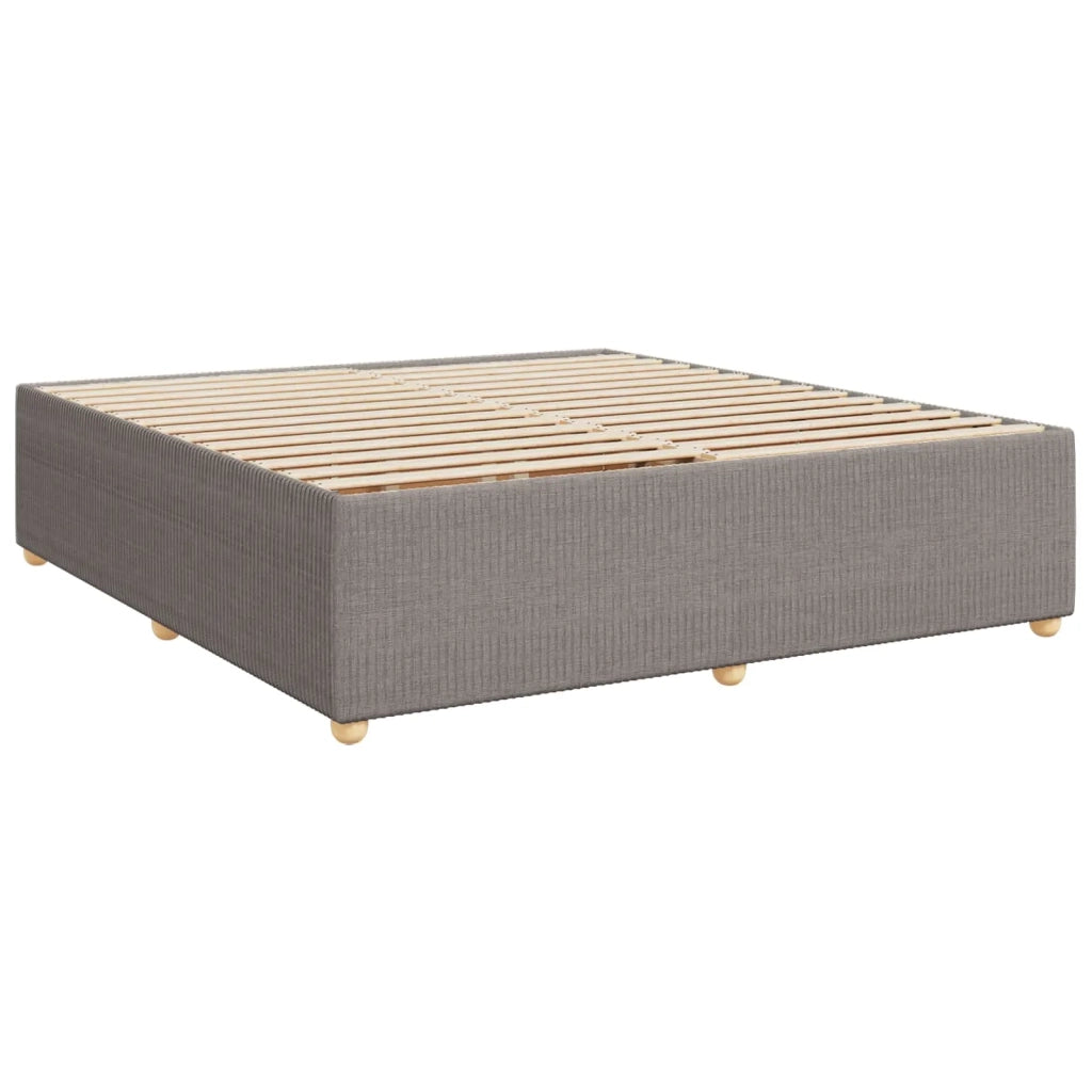 Letto box spring con materasso Tortora 200 x 200 cm Tessuto 3454477