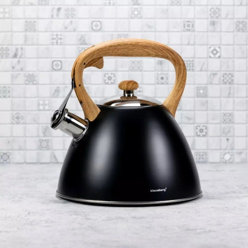 Klausberg KB-7262 Bollitore in acciaio inox con fischio da 3 litri per tutti i fornelli