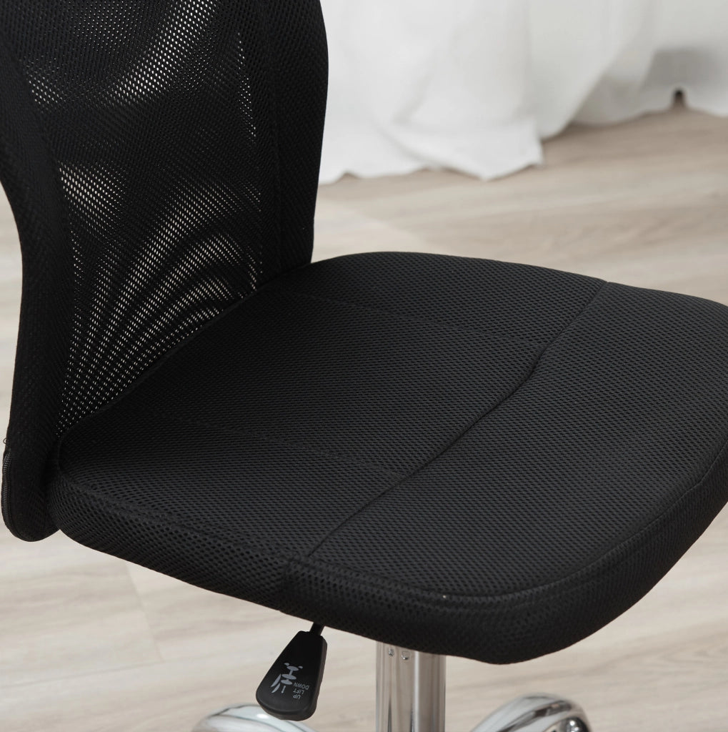 Sedia da ufficio 43x58x90-100 cm nera, senza braccioli, ergonomica