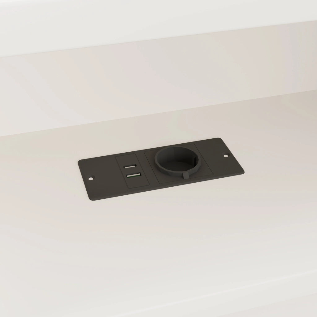Desviae Letto per bambini 90 × 200 cm con letto estraibile vani portaoggetti USB struttura in legno di pino bianco