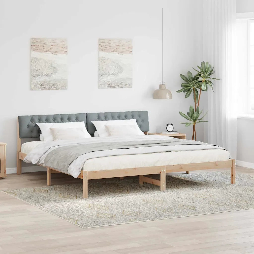 Struttura del Letto Marrone e grigio chiaro 200 x 200 cm 3394338