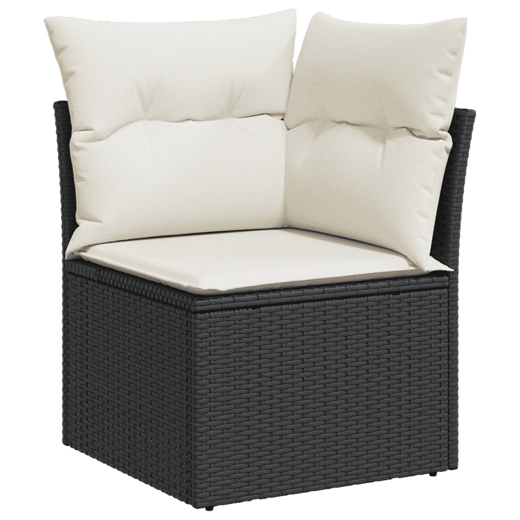 Set Divani da Giardino con Cuscini 7pz Nero Polyrattan 3252833